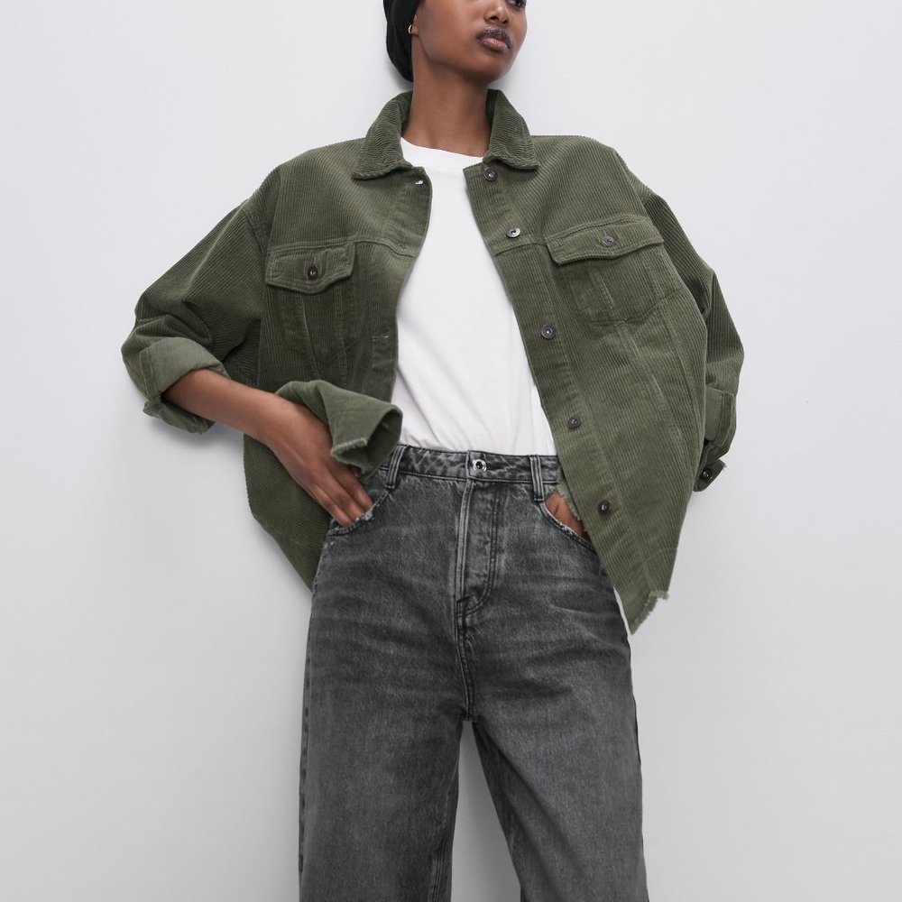 Zara CORDUROY OVERSHIRT WITH POCKETS